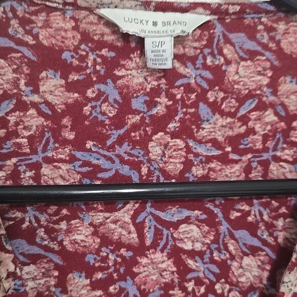 Lucky Brand Long Sleeve V-Neck Floral Top S - Picture 2 of 7